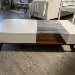 Mid-Century Modern Two-Tone 48-Inch Coffee Table