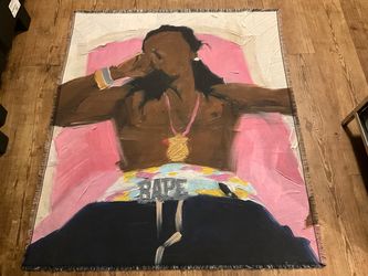 Curves x Rebecca Maria Lil Wayne Woven Throw Blanket - Pink - 56x60