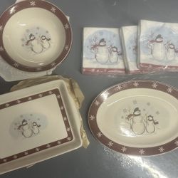 Festive Dinner Stoneware Set  -new