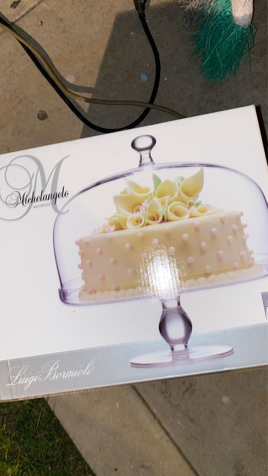 Michelangelo footed cake plate
