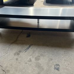 60in Chestnut Wood Tv Stand W/ Lower Shelf