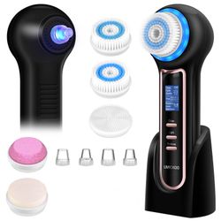 Electric Face Scrubber Facial Cleansing Brush Blackhead Remover Rechargeable Exfoliator Waterproof IPX-7
