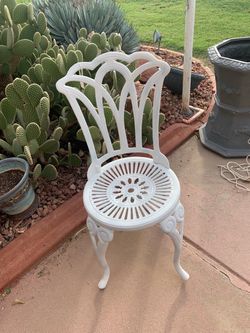 White Cast Aluminum Ornate Patio Chair