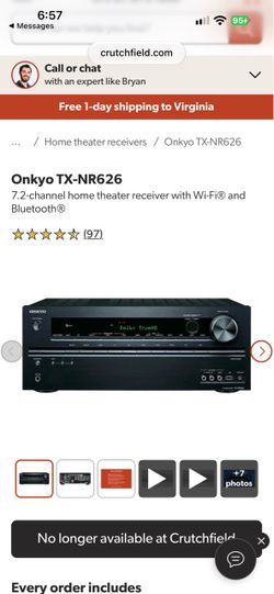 Onkyo TX-NR626 7.2-Channel Home Theater Receiver