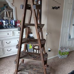 Custom Made 6ft Real Wood Ladder Shelf
