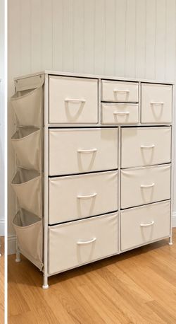Fabric Dresser with Side Pockets