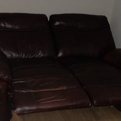 Electric Reclining Fresh Leather Love  Seat 
