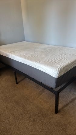 Twin bed frame and mattress