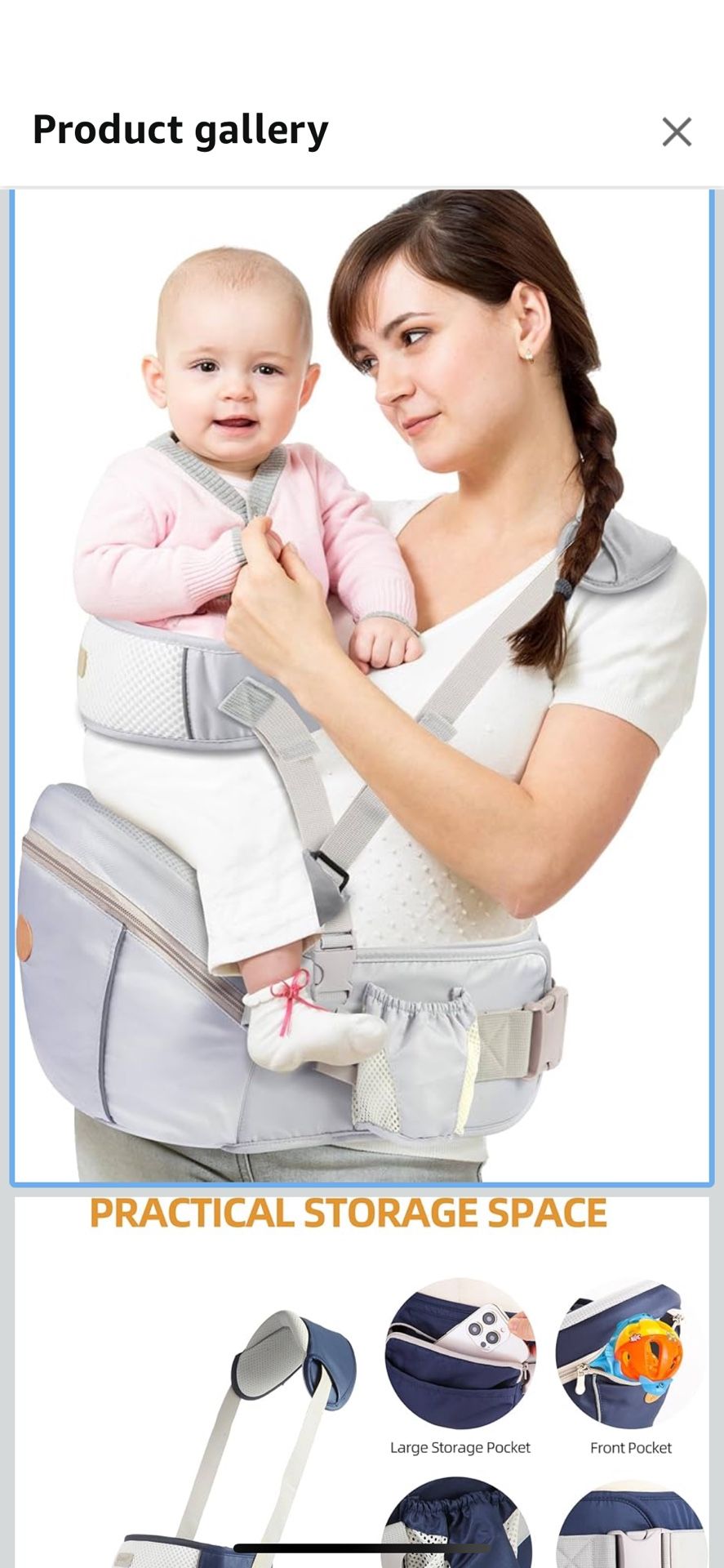 Baby Hip Seat Carrier, Ergonomic Waist Stool for Child Infant with Adjustable Strap Pocket Soft Base, Baby Hip Carrier for Newborns & Toddlers
