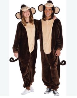 Adult Monkey One-Piece Halloween Costume, Adult S/M size