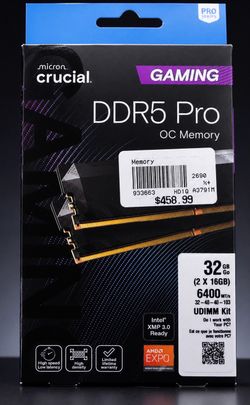 Crucial DDR5 Pro OC Memory 32GB (2x16GB) 6400 MT/s - Sealed New