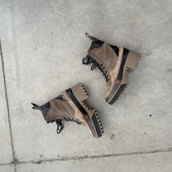 LV Monogram Suede Combat Boots