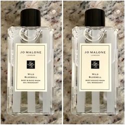 2x Jo Malone London Wild Bluebell Body and Hand Wash Travel Size 3.4 fl oz each
