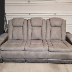 3 Seat Power Recliner W/ Built-In Cup Holders, Reading Light, Arm Storage, USB and Wireless Charging