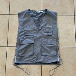 FILA Gray Zip-up Utility Vest Men's Large