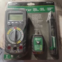 3 piece package (multimeter, outlet tester, voltage tester)