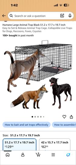 Toriexon Humane Large Animal Trap Black 51.2 X 17.7 X 19.7 Inch