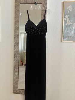 Black Formal Maxi Dress with Floral Detail