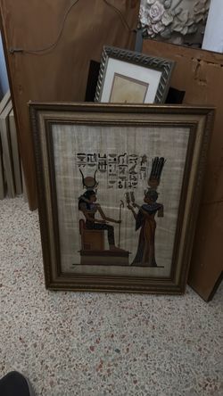 Vintage Egyptian Hand-Painted Papyrus Art – Framed & Certified