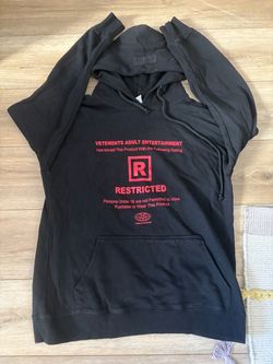 Vetements oversize restricted 18+ hoodie