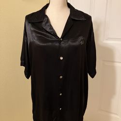 VTG Y2K Red Balls On Fire London L.A. Flames Button Up Shirt