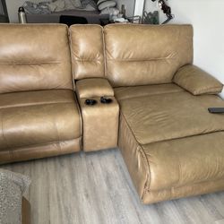 Sectional Recliner Leather Couch 