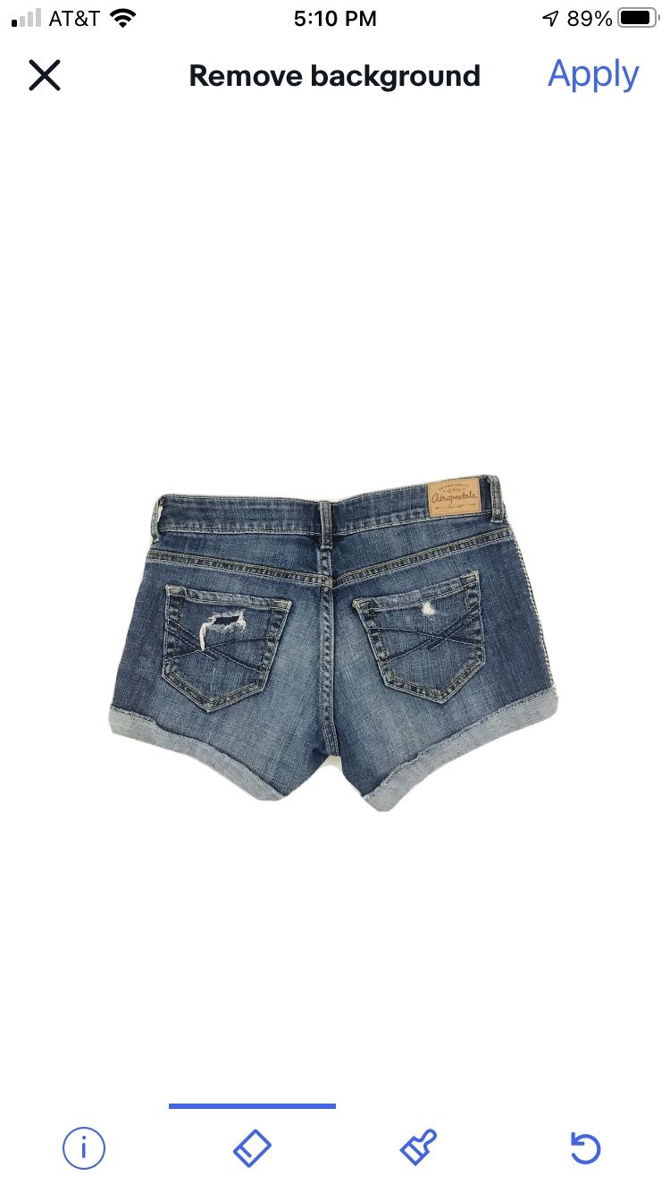 Aeropostale Destroyed Midi Denim Shorts - Size 2