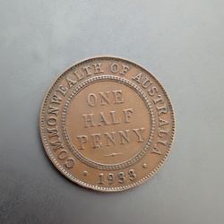 1933 Key Date Australia Half Penny Coin Xf+
