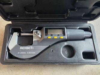 REXBETI Digital Micrometer, Professional Inch/Metric Measuring Tools 0.00005"