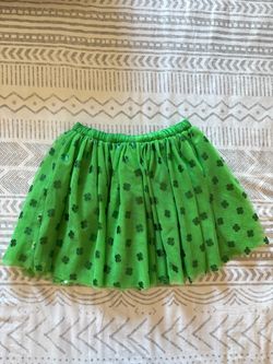 Girls Gymboree Green Shamrock Tulle Tutu Skirt