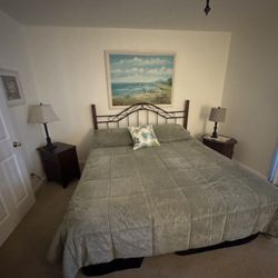 King Bed With End Tables. 