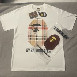 Bape Tee Burberry Size Medium And Large 