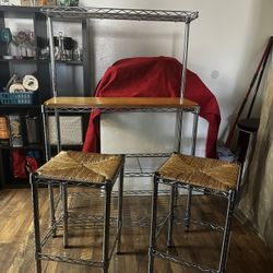 meadow bar kitchen rack & two stools