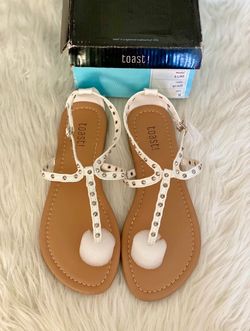 White studded sandals