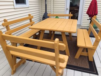 Amish outdoor wood table