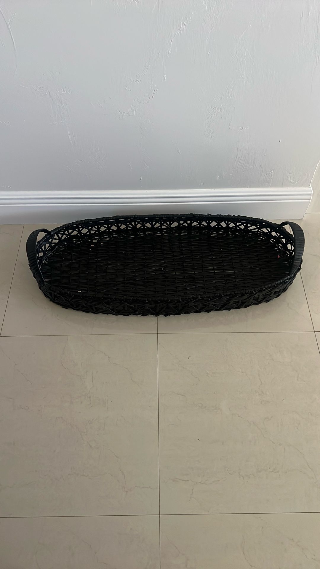 Weave Large Black Basket /Tray