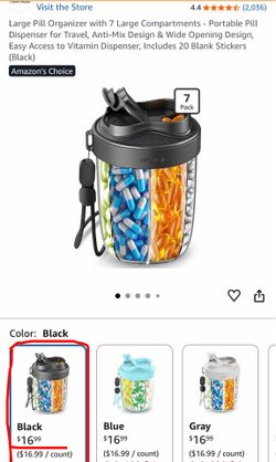 Large Pill Organizer with 7 Large Compartments