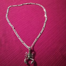 Sterling Silver  Chain And Pendant 