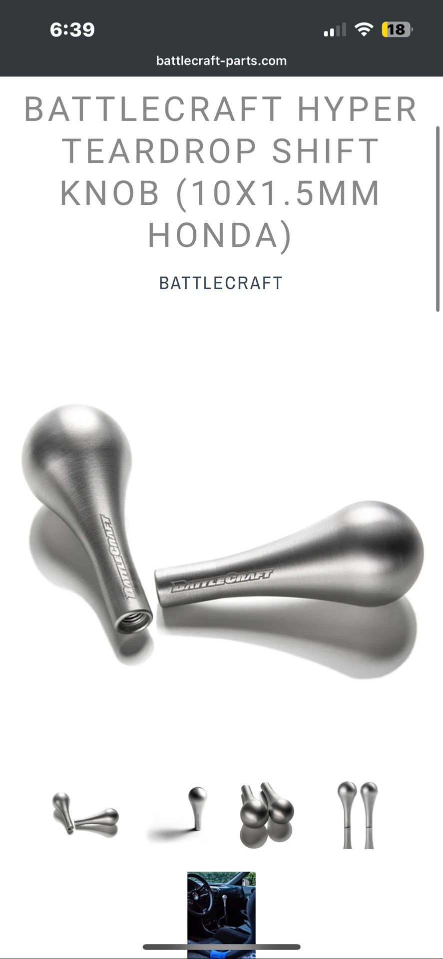 10x1.5 44mm BattleCraft Shift Knob