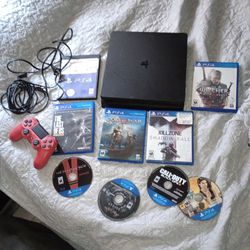 Slim PS4 with Controller & 9 Games