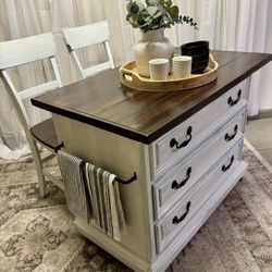 ❤️ farmhouse kitchen island rolling microwave drawers cabinet cart console white walnut distressed storage 