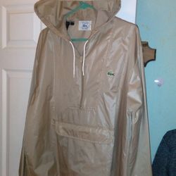 Vintage 70's -80's Men's Izod Lacoste Rain Jacket/Pullover - Gold -Size Large