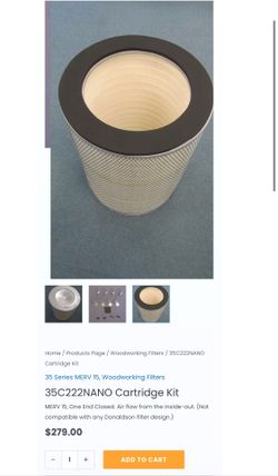 High End Woodworking Air Filter - Wynn 35C222NANO Cartridge MERV 15