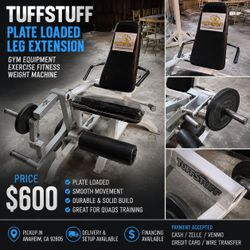 TuffStuff Plate Loaded Leg Extension – Commercial Gym Equipment – $600