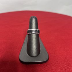 Gucci Black Synthetic Corundum 18k White Gold Icon Band Ring