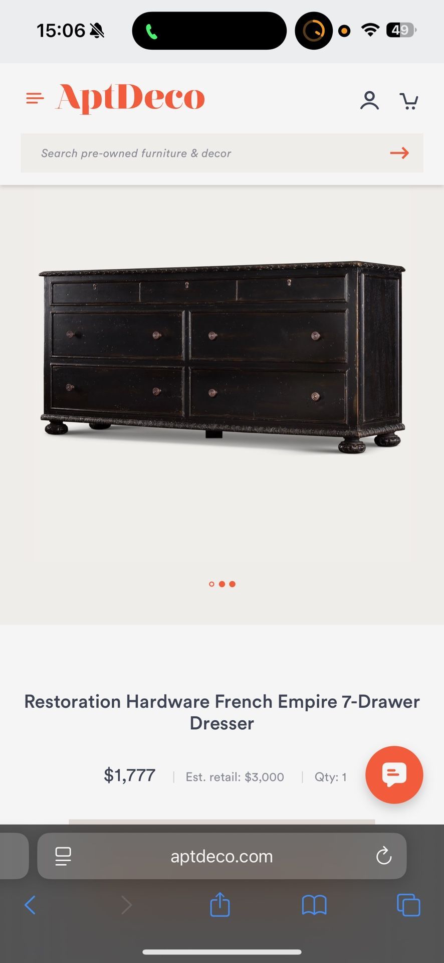 RH French Empire 7drawer Dresser