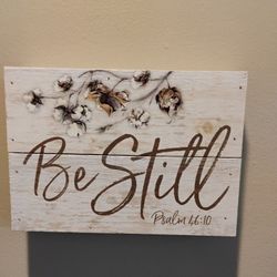 Be Still Wooden Artwork Palms 46:10
