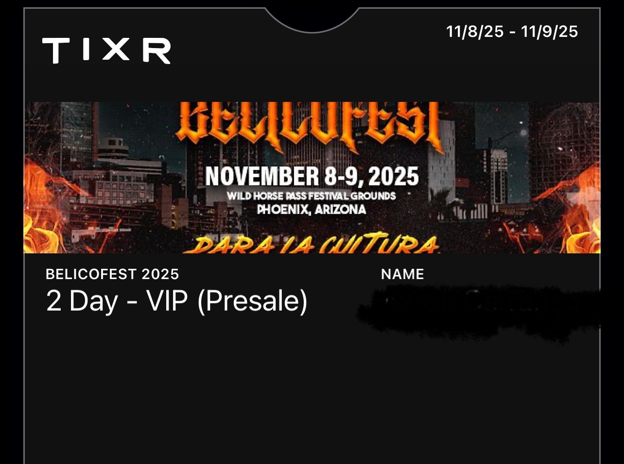 Belico Fest VIP Sunday