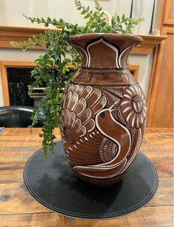 Hand-Painted Mexican Ceramic Vase