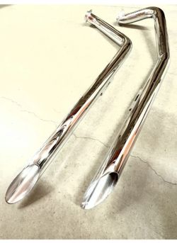 Chrome Drag Pipes Harley Davidson 70-84